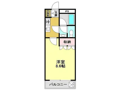 サンポートハイム高須(1K/1階)の間取り写真