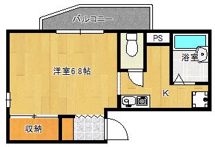 K1ハイム東雲(1K/5階)の間取り写真