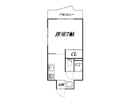 TJハイツ住吉(1K/4階)の間取り写真