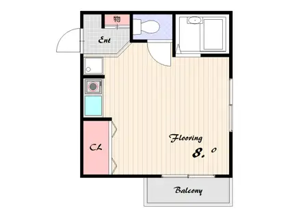 ワイズワールド(ワンルーム/1階)の間取り写真