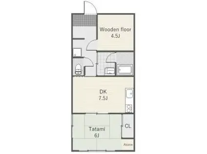 ハイツオカベ(2DK/1階)の間取り写真