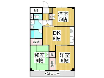 イワマアメニー(3DK/4階)の間取り写真