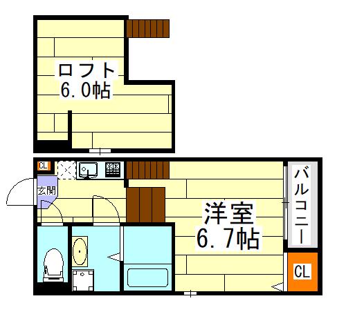 メゾン ベル フルール(1K/1階)の間取り写真