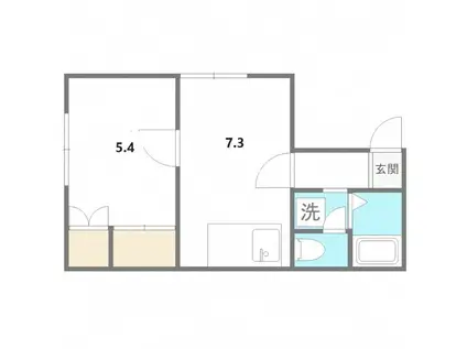 ウィンテラスII(1LDK/3階)の間取り写真