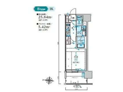 リヴシティ新栄(1K/7階)の間取り写真