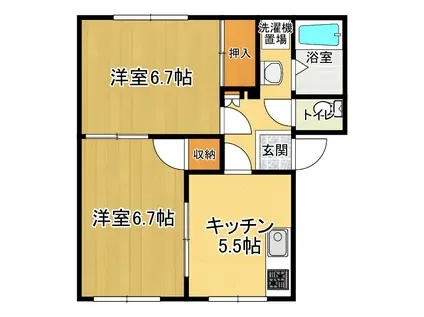 コーポゴトウ(2K/1階)の間取り写真