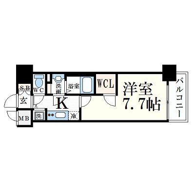 プレサンス新栄町ギャラント(1K/13階)の間取り写真