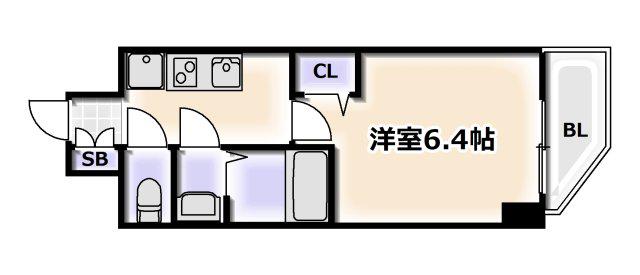 アドバンス大阪カーサ(1K/10階)の間取り写真