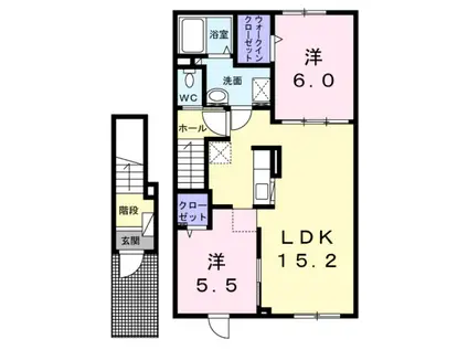 トアリスII(2LDK/2階)の間取り写真