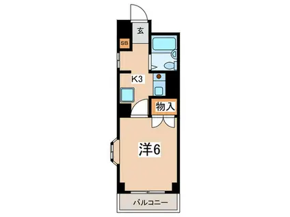 コスモ佐野第2(1K/3階)の間取り写真