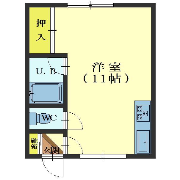 ハーバーライフミナト(ワンルーム/2階)の間取り写真