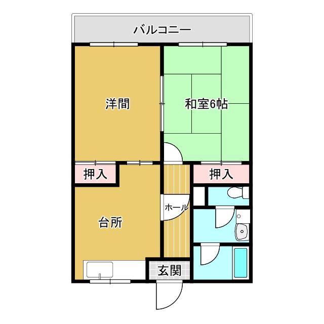 メゾン渡部(2DK/2階)の間取り写真