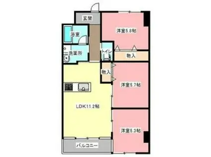 アルコリバーサイド(3LDK/4階)の間取り写真