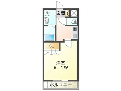 メゾン・ゼラニューム(1K/1階)の間取り写真