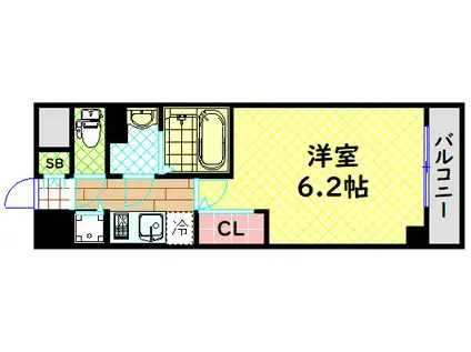 エスリード南堀江レジデンス(1K/7階)の間取り写真