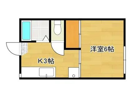 コーポタンザワB棟(1K/1階)の間取り写真