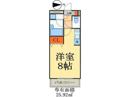 後関マンションII(1K/2階)の間取り写真