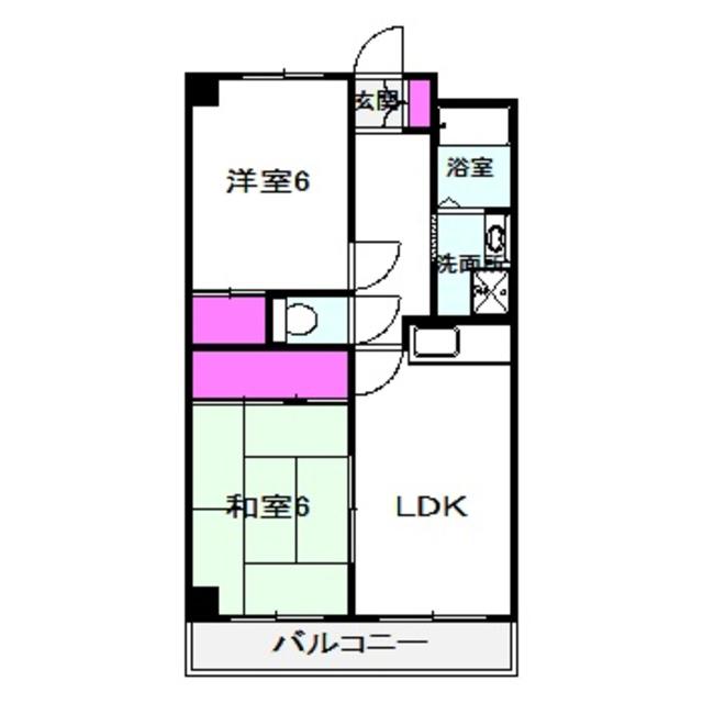 Mプラザ城東弐番館(2LDK/3階)の間取り写真