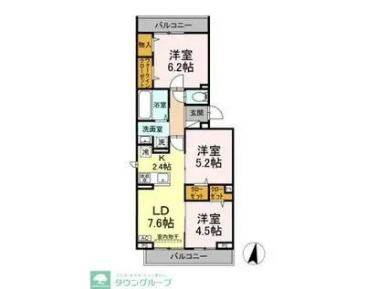 メゾン シャルム(3LDK/3階)の間取り写真