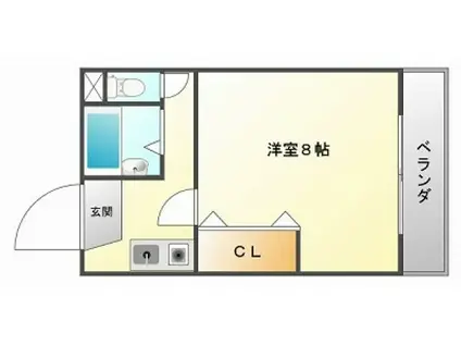 ハイムノーベル(1K/2階)の間取り写真