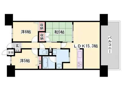 エスリード姫路(3LDK/3階)の間取り写真