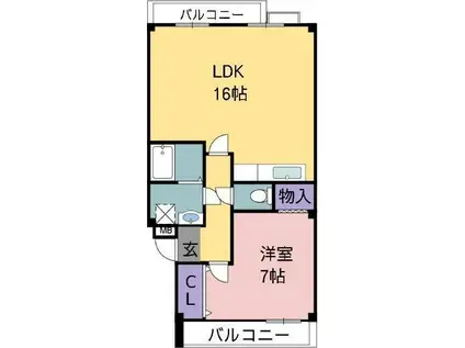 JR播但線 京口駅 徒歩7分 4階建 築27年(1LDK/4階)の間取り写真