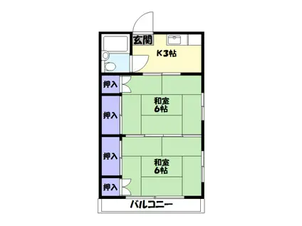 ハイツ・フタバ(2K/2階)の間取り写真