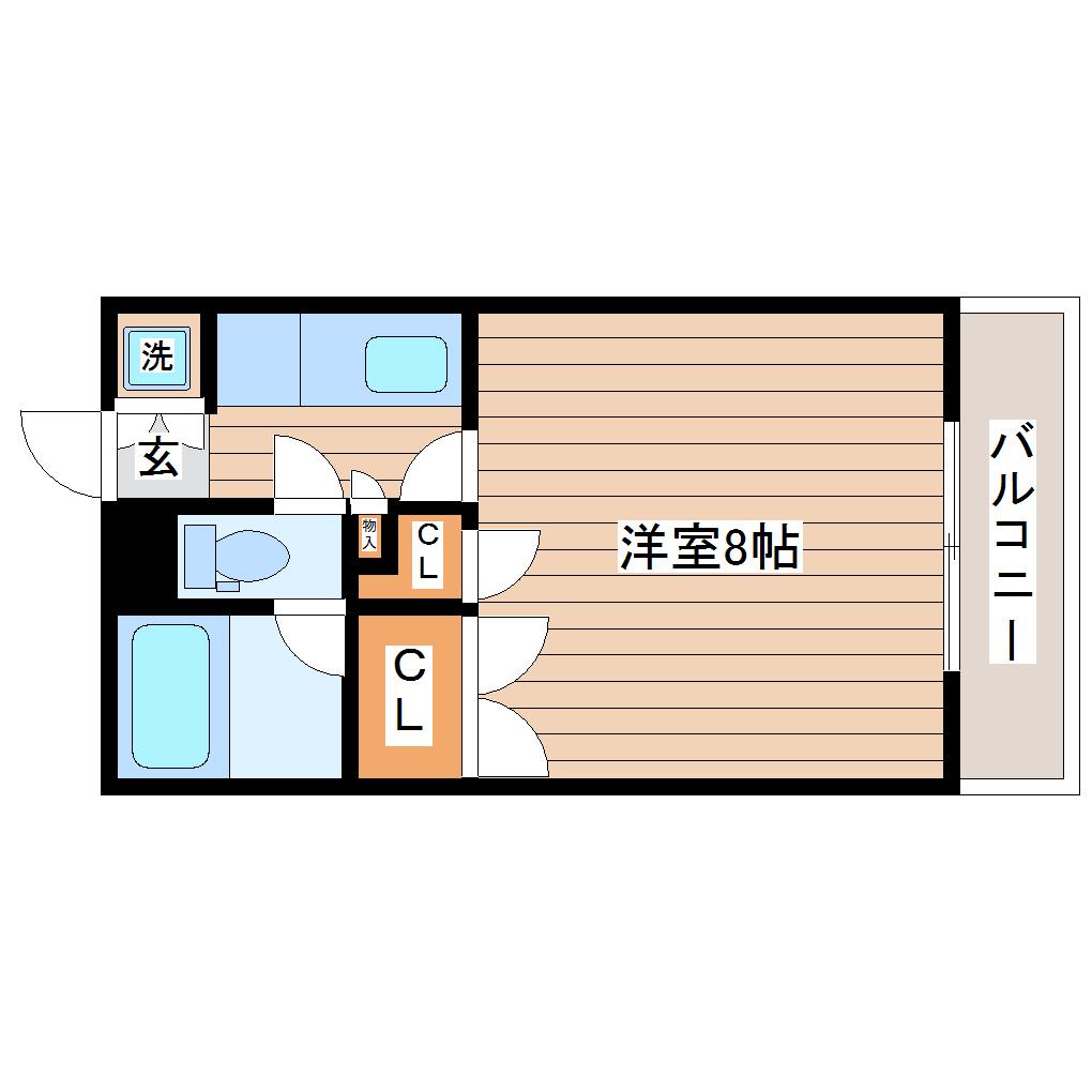 アペールしいな(1K/2階)の間取り写真