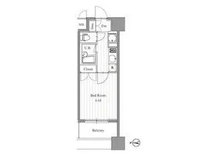 プライマル森下(1K/2階)の間取り写真