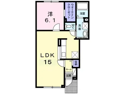 JR函館本線 旭川駅 車で11分 2階建 築14年(1LDK/1階)の間取り写真