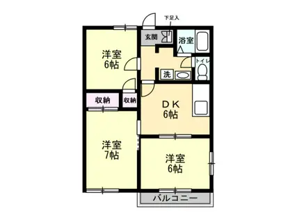 エクセルコーポB(3DK/2階)の間取り写真