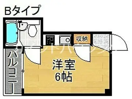 サンハイツ粉浜(ワンルーム/4階)の間取り写真