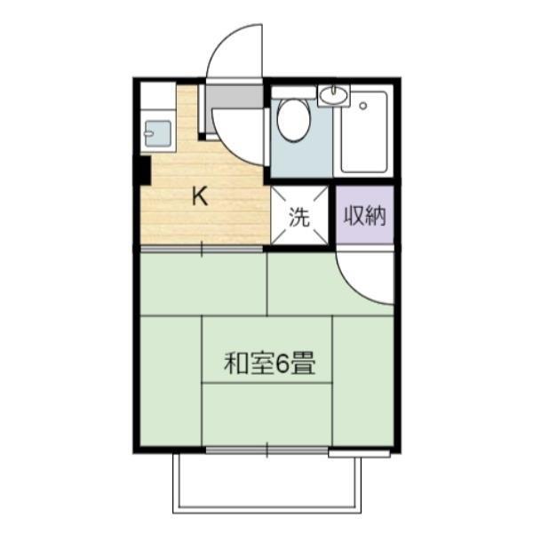 シティハイム グリーンライト(1K/2階)の間取り写真