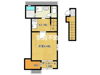 ソレイユ(1K/2階)の間取り写真