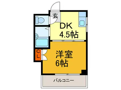 ドミール深江橋(1DK/3階)の間取り写真