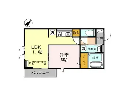 ECLAT西大宮EMBELLIR西大宮 EMBELLIR西大宮(1LDK/3階)の間取り写真