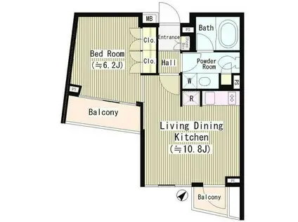 ル・シヤージュ神宮前(1LDK/2階)の間取り写真