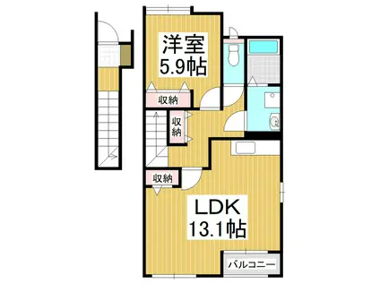 サニーコート寿(1LDK/2階)の間取り写真