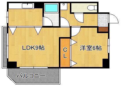 クロスロード恵里(1LDK/4階)の間取り写真
