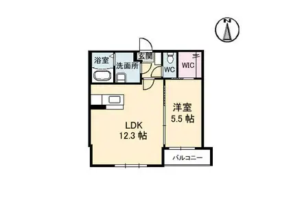 グランカーサ平井 六番館(1LDK/2階)の間取り写真