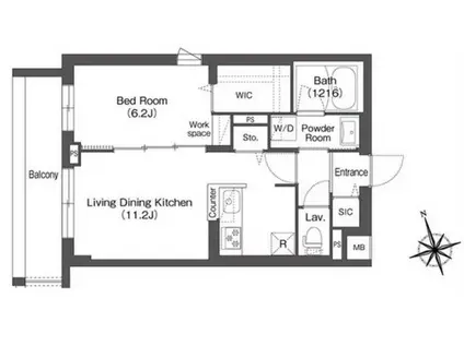 AIFLAT方南町(1LDK/2階)の間取り写真