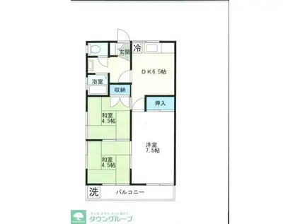 ハイツ栗原(3DK/2階)の間取り写真