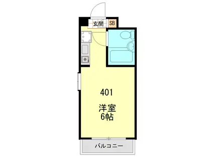オリエンタル新丸子II(ワンルーム/4階)の間取り写真