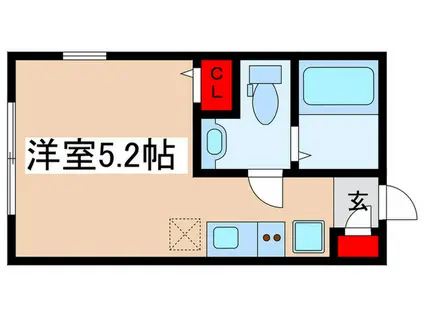 クレオパトラ西生田(ワンルーム/2階)の間取り写真