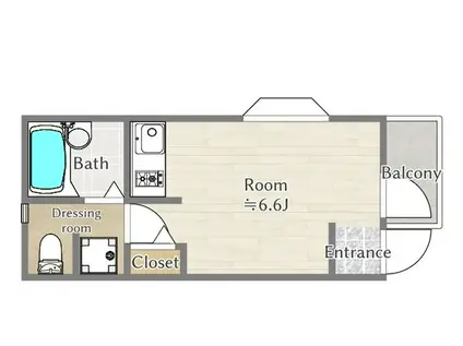 FUJISTA幡ヶ谷III(ワンルーム/1階)の間取り写真