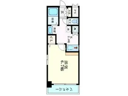 ジュネーゼグラン南堀江(1K/9階)の間取り写真