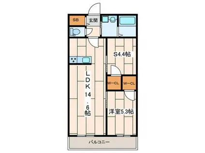 グリーングレイス(1SLDK/3階)の間取り写真