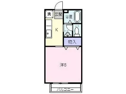 ウッディパークI(1K/2階)の間取り写真