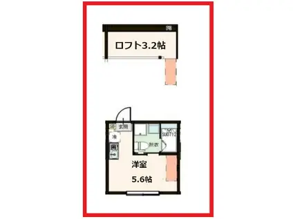 エスケーフェリス金町(ワンルーム/2階)の間取り写真