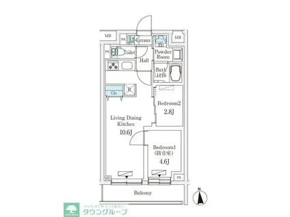 プラネソシエプラス桜台(2LDK/1階)の間取り写真